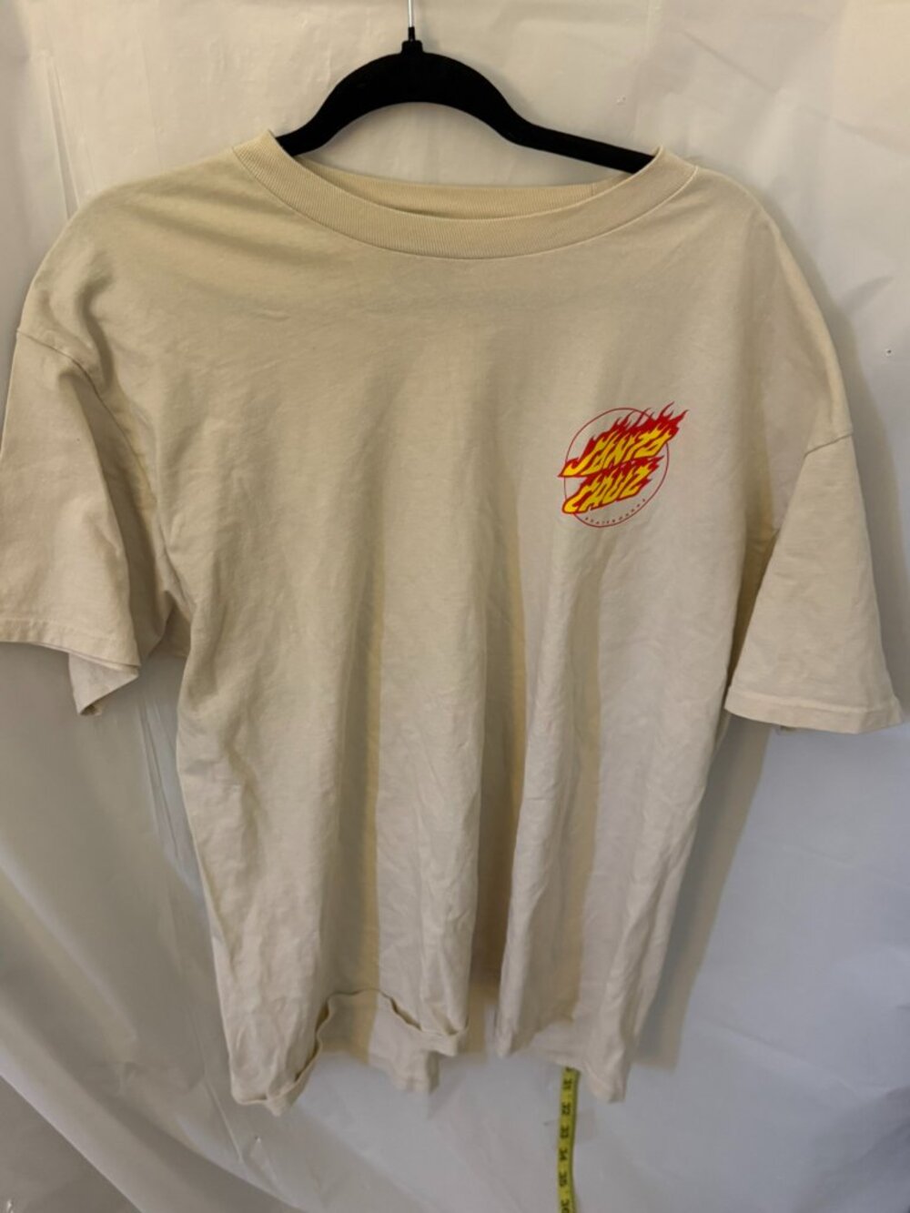Santa Cruz Skateboards Cream Flaming Dot T-Shirt